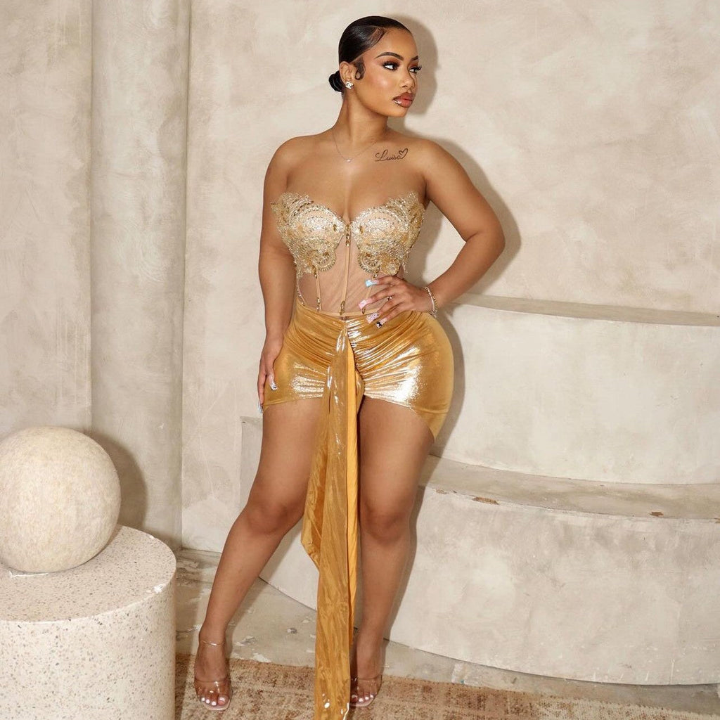 Risk Taker Dress - Gold