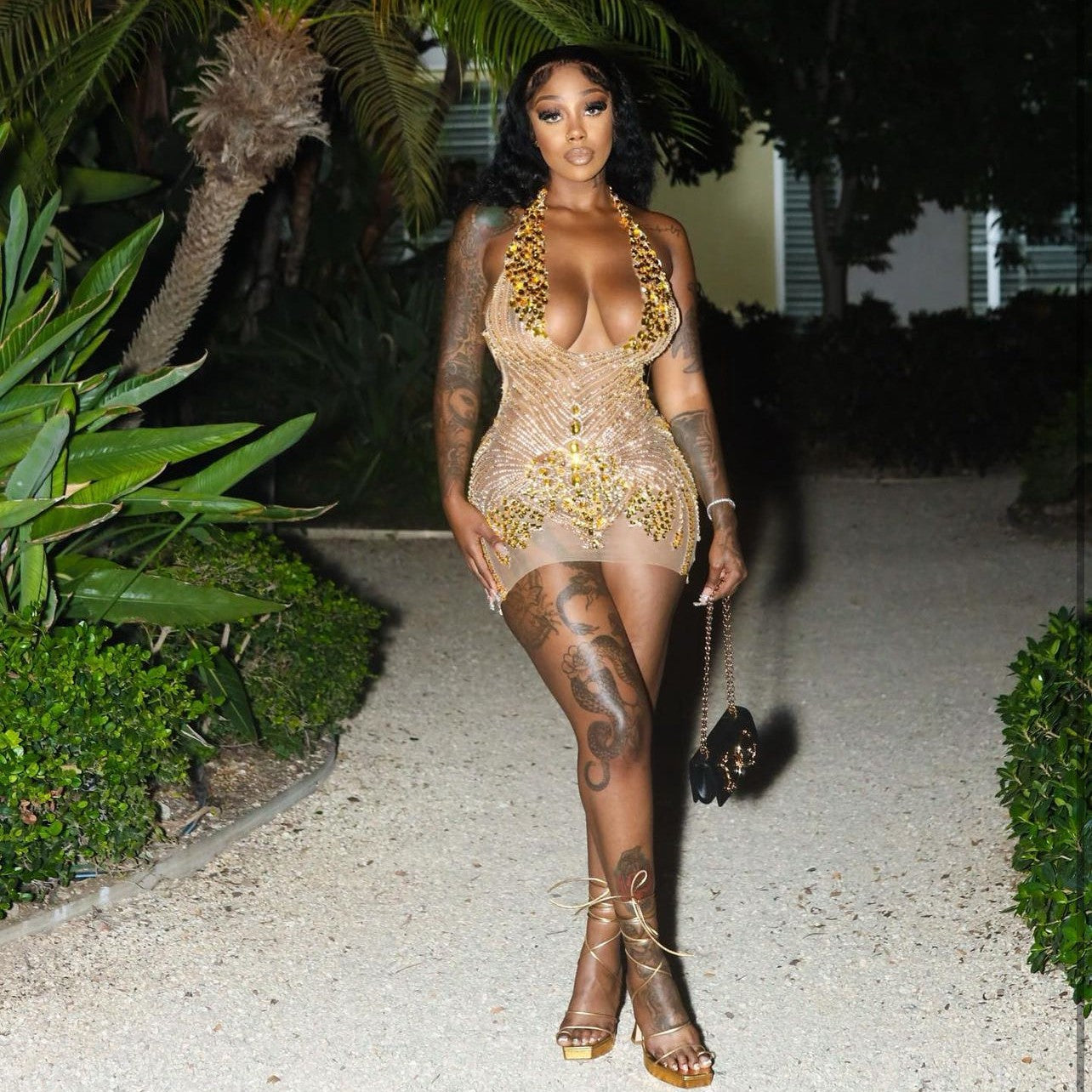 In Ha Mood Dress - Gold