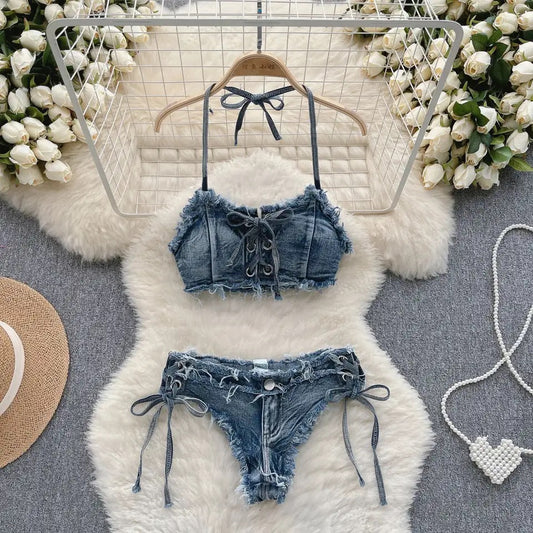 Love & War Bikini Set - Denim